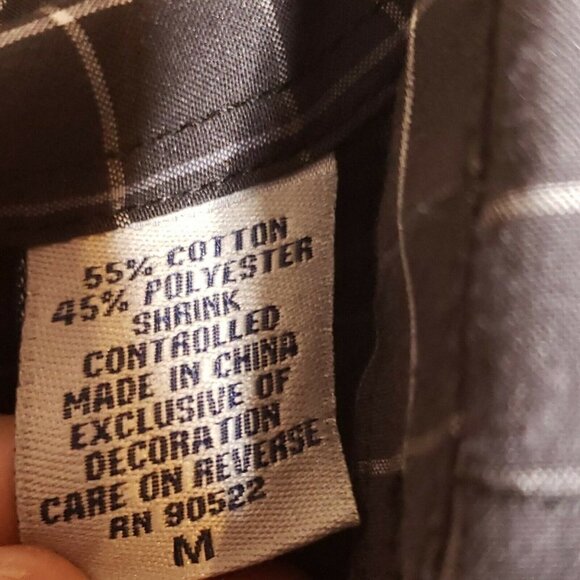 Campus Specialties Mens Black White Check Long Sleeve Button Down Medium - Picture 5 of 6